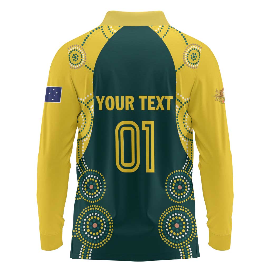 Custom Australia Cricket Long Sleeve Polo Shirt Aussies Champions