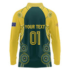 Custom Australia Cricket Long Sleeve Polo Shirt Aussies Champions