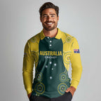 Custom Australia Cricket Long Sleeve Polo Shirt Aussies Champions