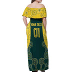 Custom Australia Cricket Off Shoulder Maxi Dress Aussies Champions