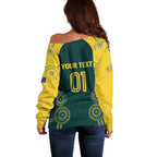 Custom Australia Cricket Off Shoulder Sweater Aussies Champions