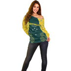 Custom Australia Cricket Off Shoulder Sweater Aussies Champions