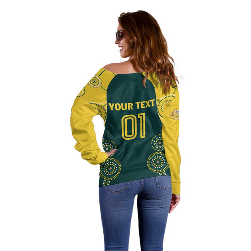 Custom Australia Cricket Off Shoulder Sweater Aussies Champions