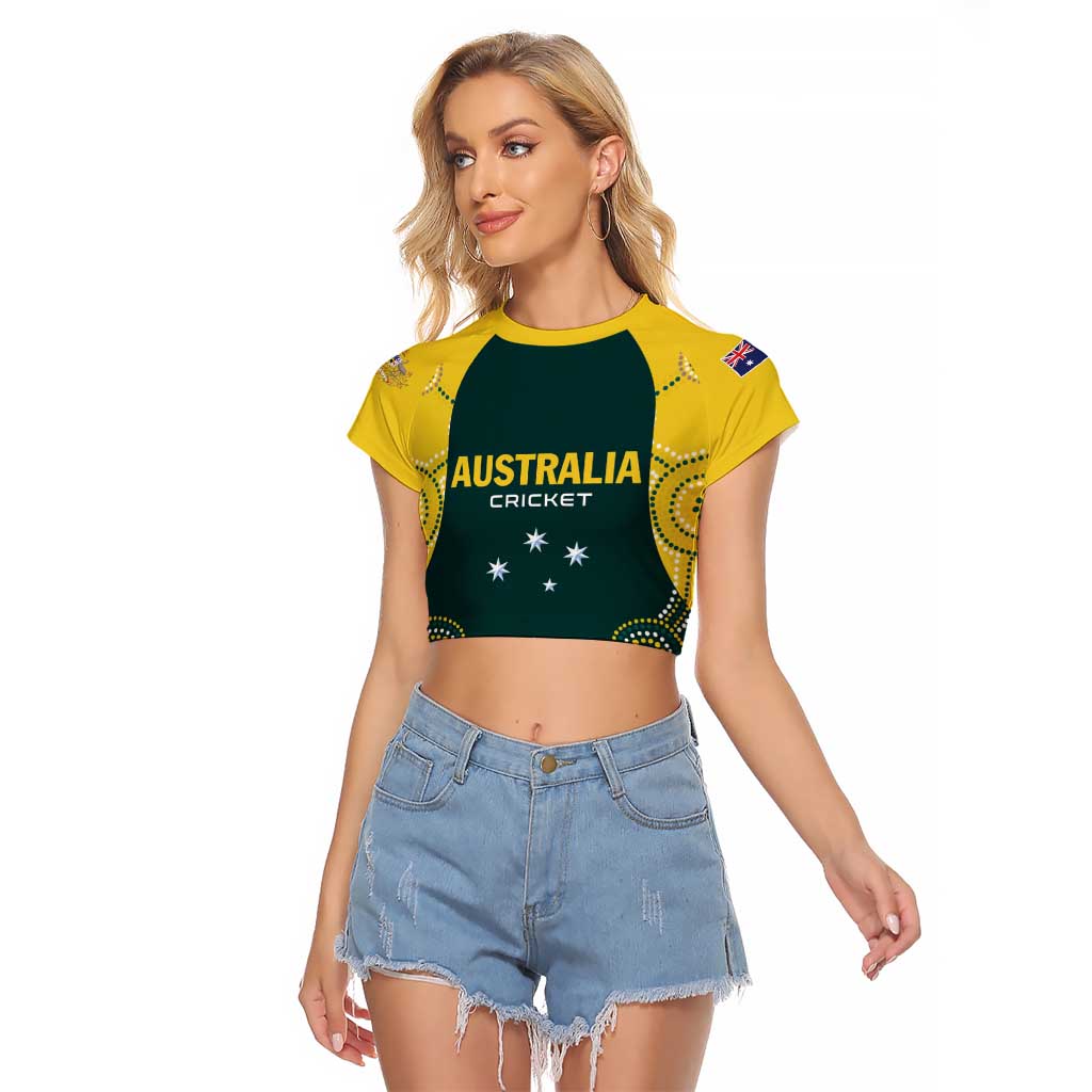 Custom Australia Cricket Raglan Cropped T Shirt Aussies Champions