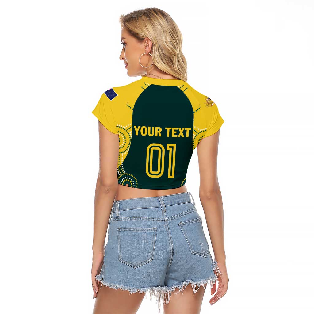 Custom Australia Cricket Raglan Cropped T Shirt Aussies Champions
