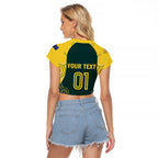 Custom Australia Cricket Raglan Cropped T Shirt Aussies Champions