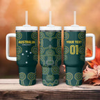 Custom Australia Cricket Tumbler With Handle Aussies Champions