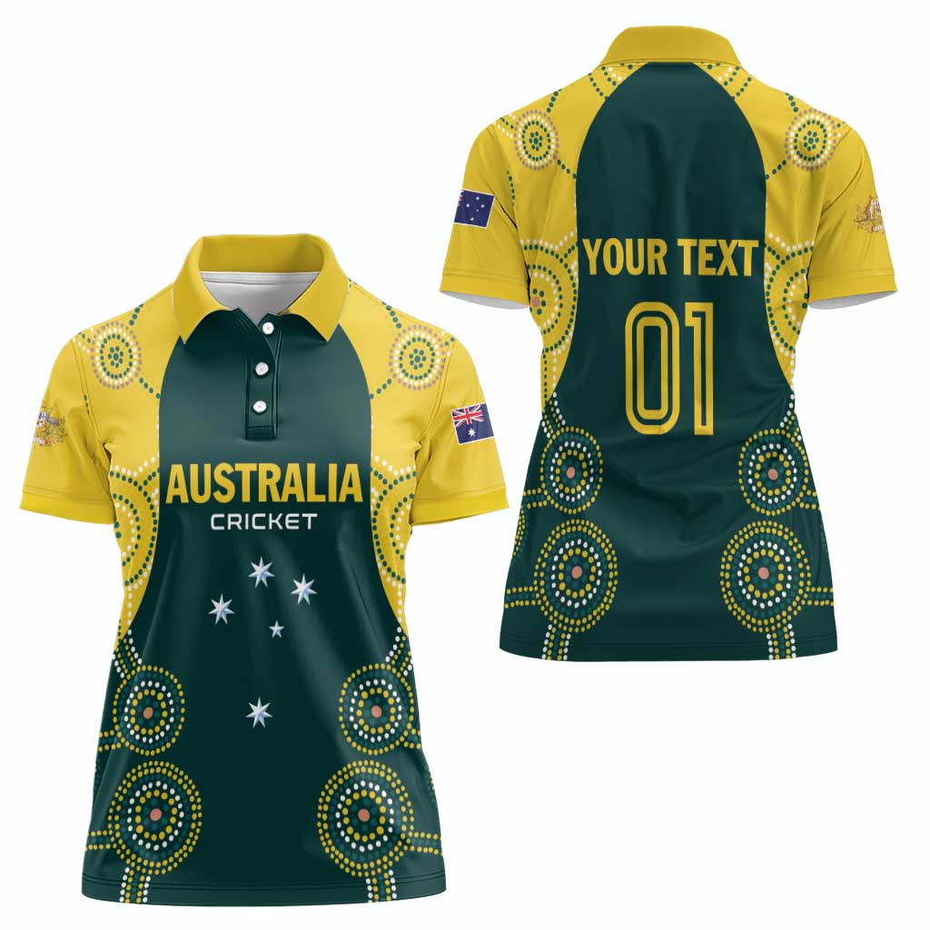 Custom Australia Cricket Women Polo Shirt Aussies Champions