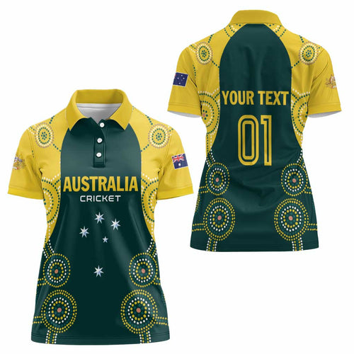 Custom Australia Cricket Women Polo Shirt Aussies Champions