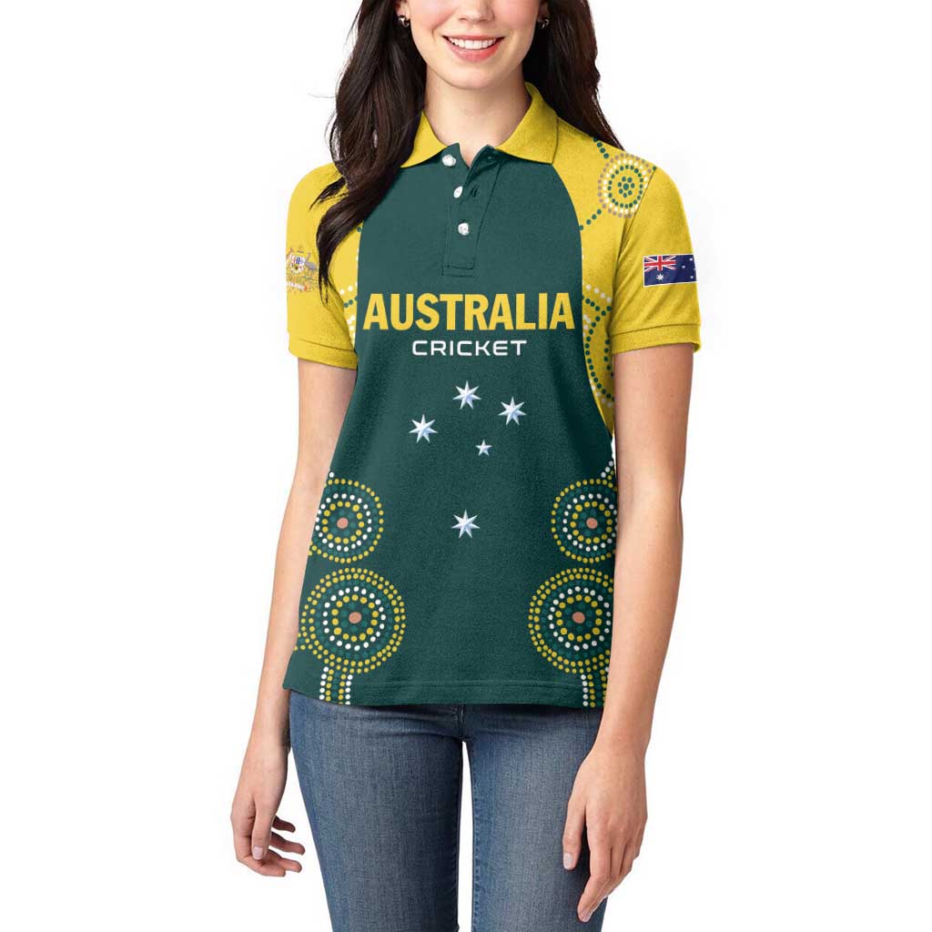 Custom Australia Cricket Women Polo Shirt Aussies Champions