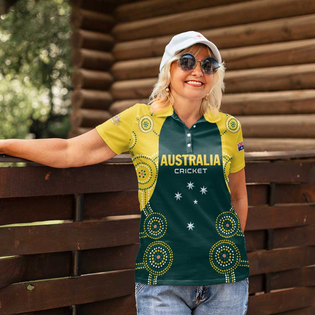 Custom Australia Cricket Women Polo Shirt Aussies Champions