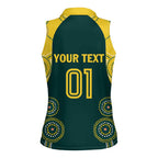 Custom Australia Cricket Women Sleeveless Polo Shirt Aussies Champions