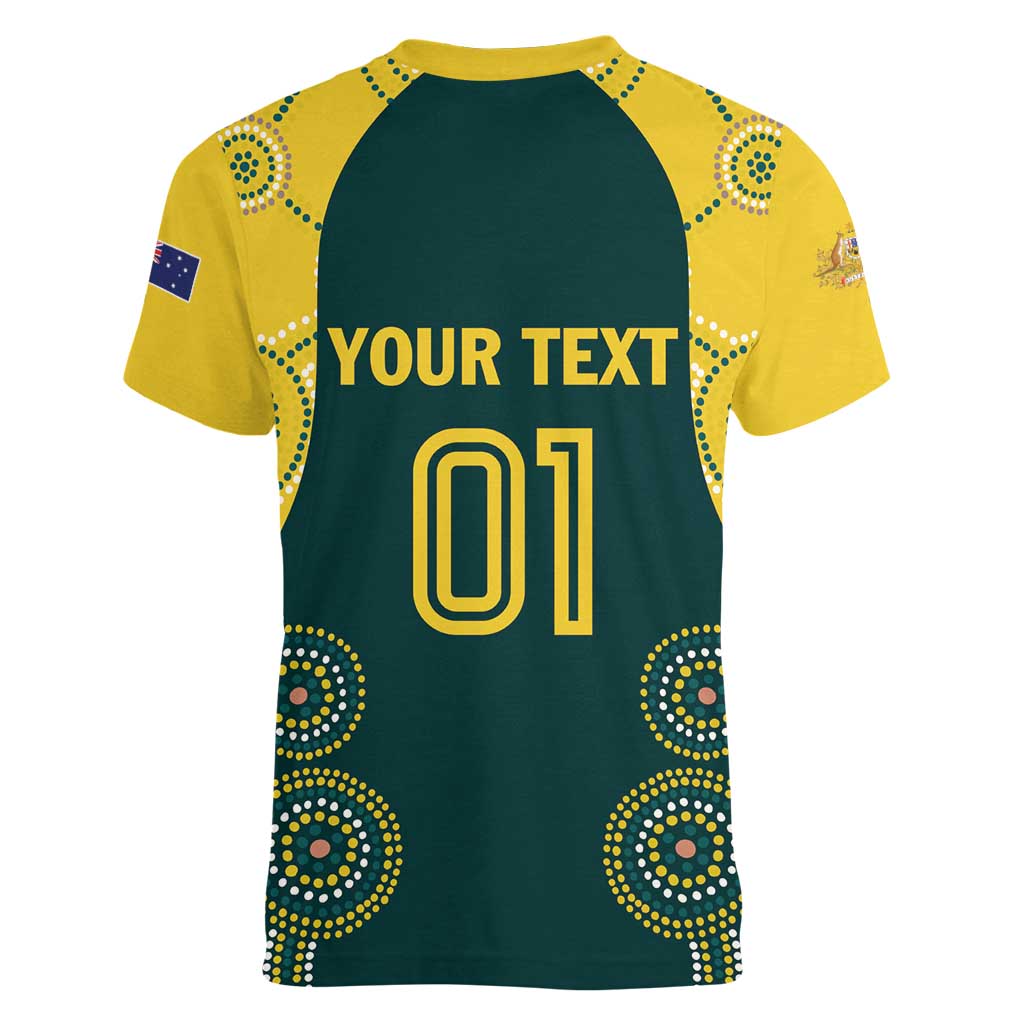 Custom Australia Cricket Women V-Neck T-Shirt Aussies Champions