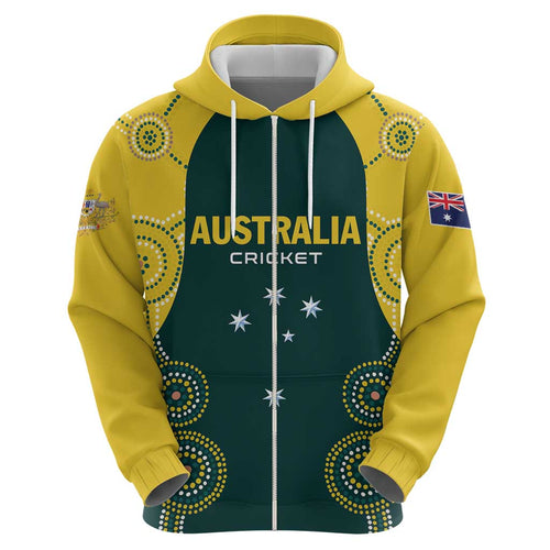 Custom Australia Cricket Zip Hoodie Aussies Champions