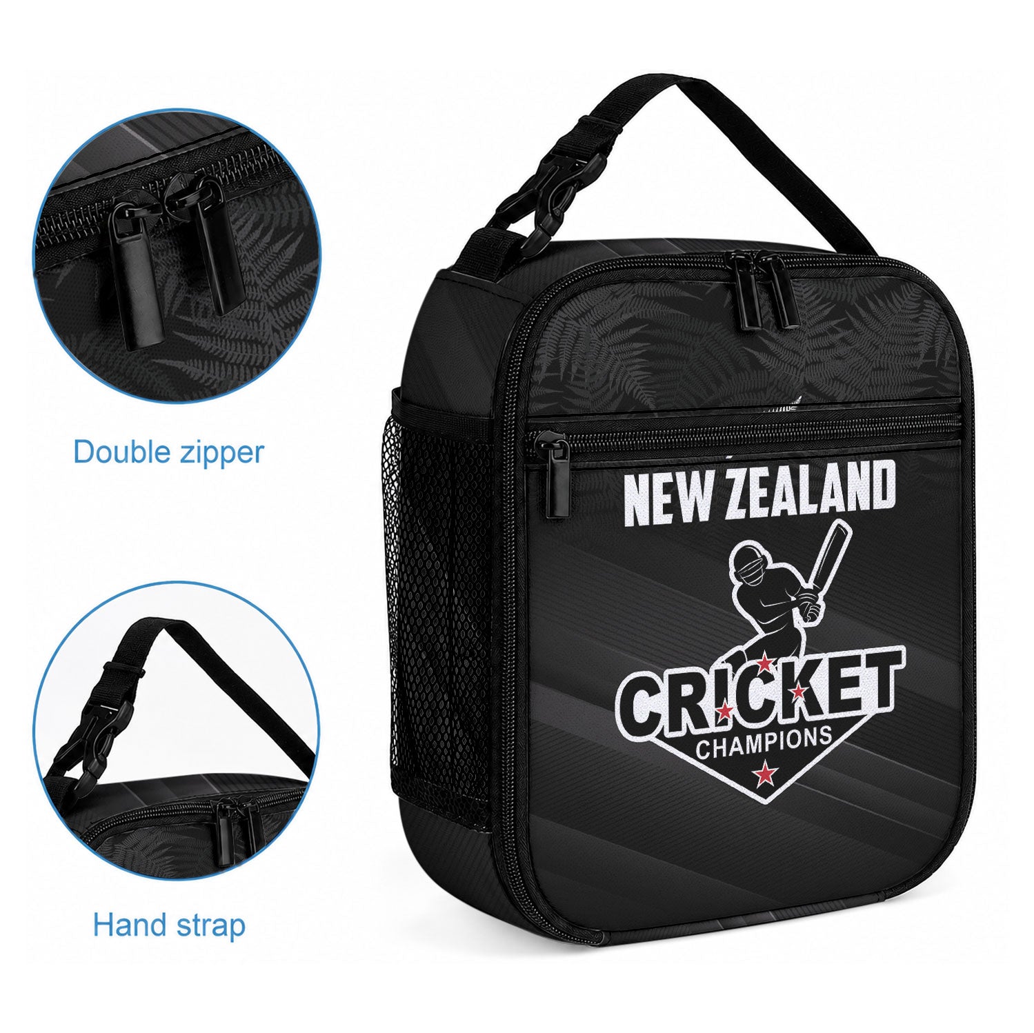 New Zealand Cricket Lunch Bag Aotearoa Black Cap Come On
