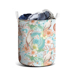 Australia Pink Cockatoo Aboriginal Art Laundry Basket Tropical Hibiscus Floral Style