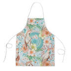 Australia Pink Cockatoo Aboriginal Art Apron Tropical Hibiscus Floral Style