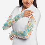 Australia Pink Cockatoo Aboriginal Art Arm Sleeves Tropical Hibiscus Floral Style