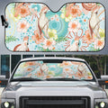 Australia Pink Cockatoo Aboriginal Art Auto Sun Shade Tropical Hibiscus Floral Style