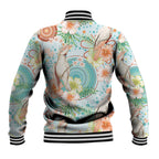 Australia Pink Cockatoo Aboriginal Art Baseball Jacket Tropical Hibiscus Floral Style