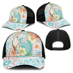 Australia Pink Cockatoo Aboriginal Art Baseball Net Cap Tropical Hibiscus Floral Style