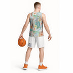 Australia Pink Cockatoo Aboriginal Art Basketball Jersey Tropical Hibiscus Floral Style