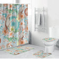 Australia Pink Cockatoo Aboriginal Art Bathroom Set Tropical Hibiscus Floral Style