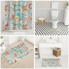 Australia Pink Cockatoo Aboriginal Art Bathroom Set Tropical Hibiscus Floral Style