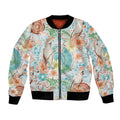 Australia Pink Cockatoo Aboriginal Art Bomber Jacket Tropical Hibiscus Floral Style