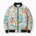 Australia Pink Cockatoo Aboriginal Art Bomber Puffer Jacket Tropical Hibiscus Floral Style