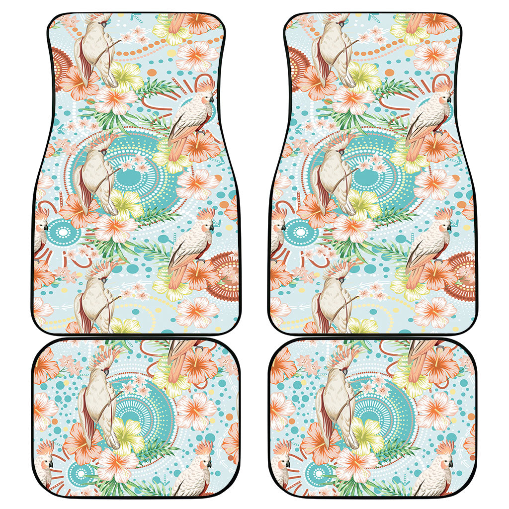 Australia Pink Cockatoo Aboriginal Art Car Mats Tropical Hibiscus Floral Style