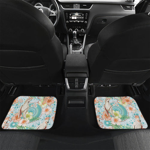 Australia Pink Cockatoo Aboriginal Art Car Mats Tropical Hibiscus Floral Style