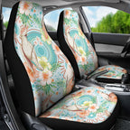 Australia Pink Cockatoo Aboriginal Art Car Seat Cover Tropical Hibiscus Floral Style