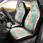 Australia Pink Cockatoo Aboriginal Art Car Seat Cover Tropical Hibiscus Floral Style