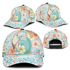 Australia Pink Cockatoo Aboriginal Art Classic Cap Tropical Hibiscus Floral Style