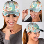 Australia Pink Cockatoo Aboriginal Art Classic Cap Tropical Hibiscus Floral Style