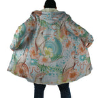 Australia Pink Cockatoo Aboriginal Art Cloak Tropical Hibiscus Floral Style