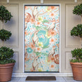 Australia Pink Cockatoo Aboriginal Art Door Cover Tropical Hibiscus Floral Style