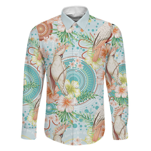 Australia Pink Cockatoo Aboriginal Art Family Matching Mermaid Dress and Hawaiian Shirt Tropical Hibiscus Floral Style