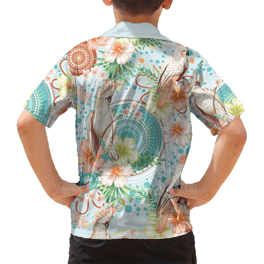 Australia Pink Cockatoo Aboriginal Art Family Matching Off Shoulder Maxi Dress and Hawaiian Shirt Tropical Hibiscus Floral Style