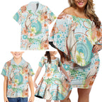 Australia Pink Cockatoo Aboriginal Art Family Matching Off Shoulder Short Dress and Hawaiian Shirt Tropical Hibiscus Floral Style