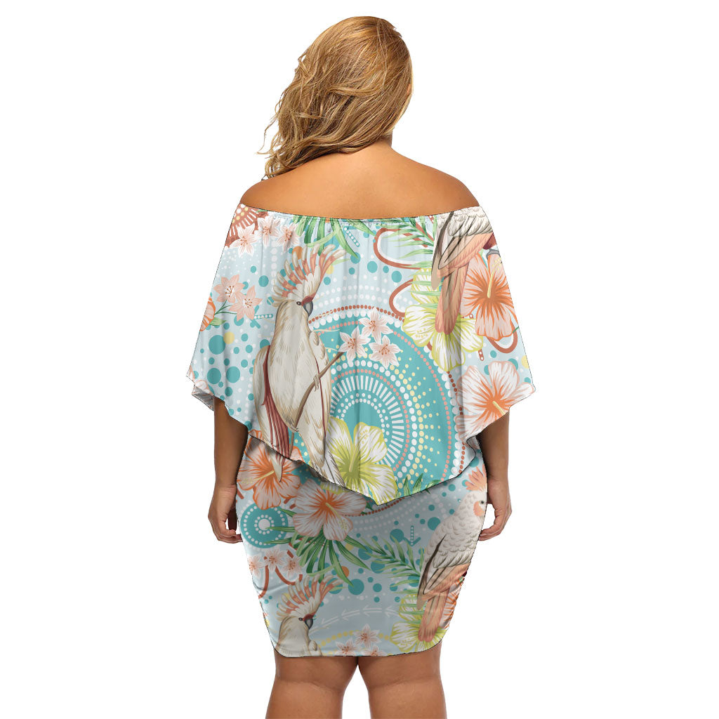 Australia Pink Cockatoo Aboriginal Art Family Matching Off Shoulder Short Dress and Hawaiian Shirt Tropical Hibiscus Floral Style