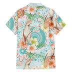 Australia Pink Cockatoo Aboriginal Art Family Matching Puletasi and Hawaiian Shirt Tropical Hibiscus Floral Style