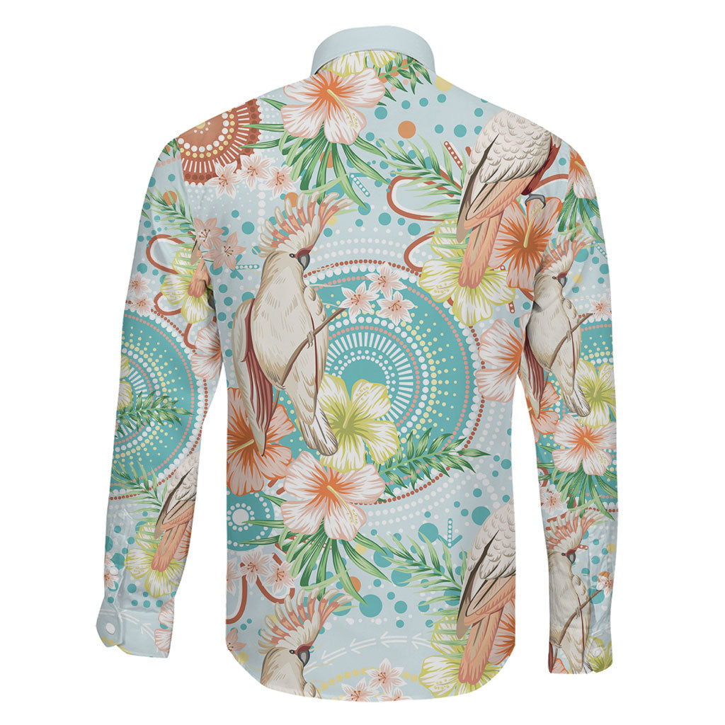 Australia Pink Cockatoo Aboriginal Art Family Matching Puletasi and Hawaiian Shirt Tropical Hibiscus Floral Style
