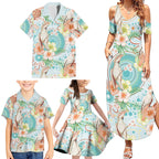 Australia Pink Cockatoo Aboriginal Art Family Matching Summer Maxi Dress and Hawaiian Shirt Tropical Hibiscus Floral Style
