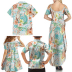 Australia Pink Cockatoo Aboriginal Art Family Matching Summer Maxi Dress and Hawaiian Shirt Tropical Hibiscus Floral Style