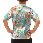 Australia Pink Cockatoo Aboriginal Art Family Matching Tank Maxi Dress and Hawaiian Shirt Tropical Hibiscus Floral Style