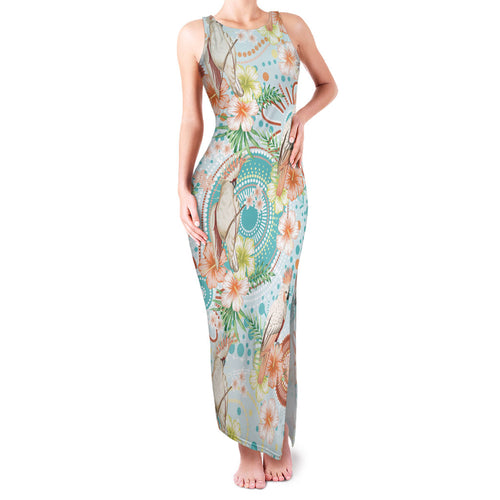 Australia Pink Cockatoo Aboriginal Art Family Matching Tank Maxi Dress and Hawaiian Shirt Tropical Hibiscus Floral Style