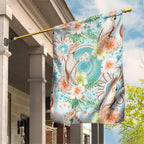 Australia Pink Cockatoo Aboriginal Art Garden Flag Tropical Hibiscus Floral Style