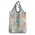 Australia Pink Cockatoo Aboriginal Art Grocery Bag Tropical Hibiscus Floral Style